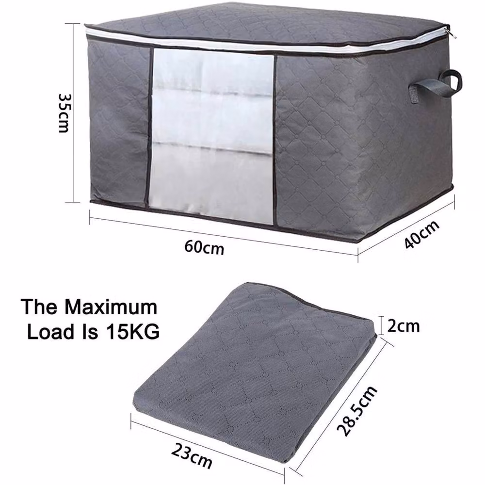 Nordara 4-Piece Underbed Clothes Storage Bags with Handles in Grey – 2