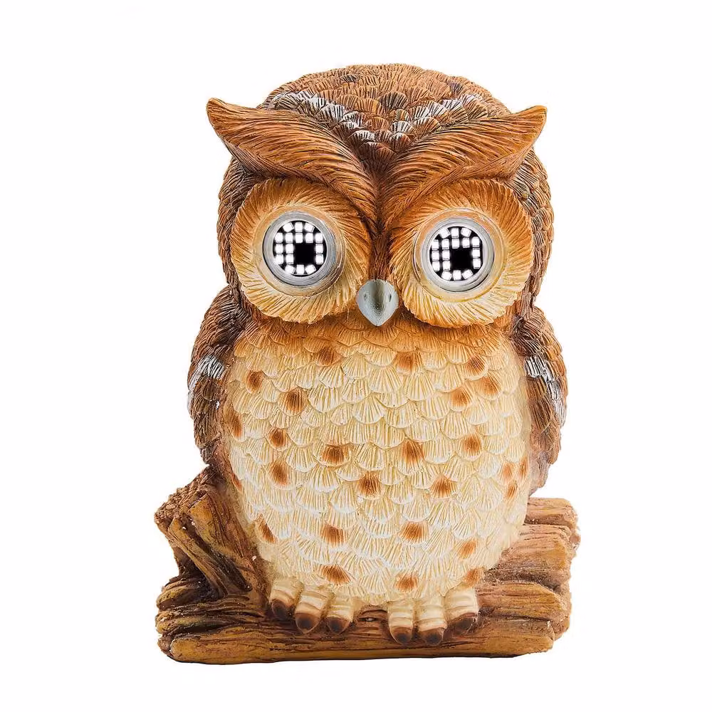 Gainsborough Solar-Powered LED Owl Ornament with Twinkling Eyes in Brown and Multicolour – 2
