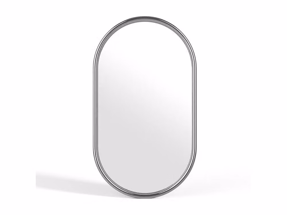 Vente-unique Refleya Oval Aluminium Wall Mirror in Silver, W: 40 cm, H: 70 cm – 2