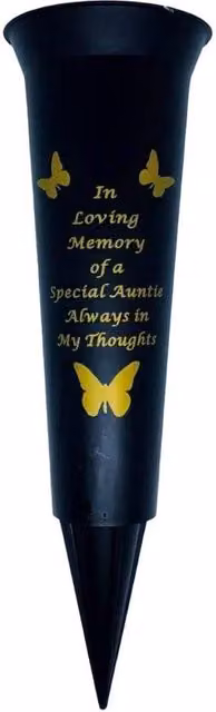 David Fischhoff Memorial Grave Plastic Spike Vase in Black and Gold (Auntie) – 2