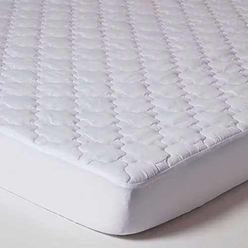 Homescapes White Triple Fill Mattress Protector, W/D/H: 90 x 200 x 30 cm
