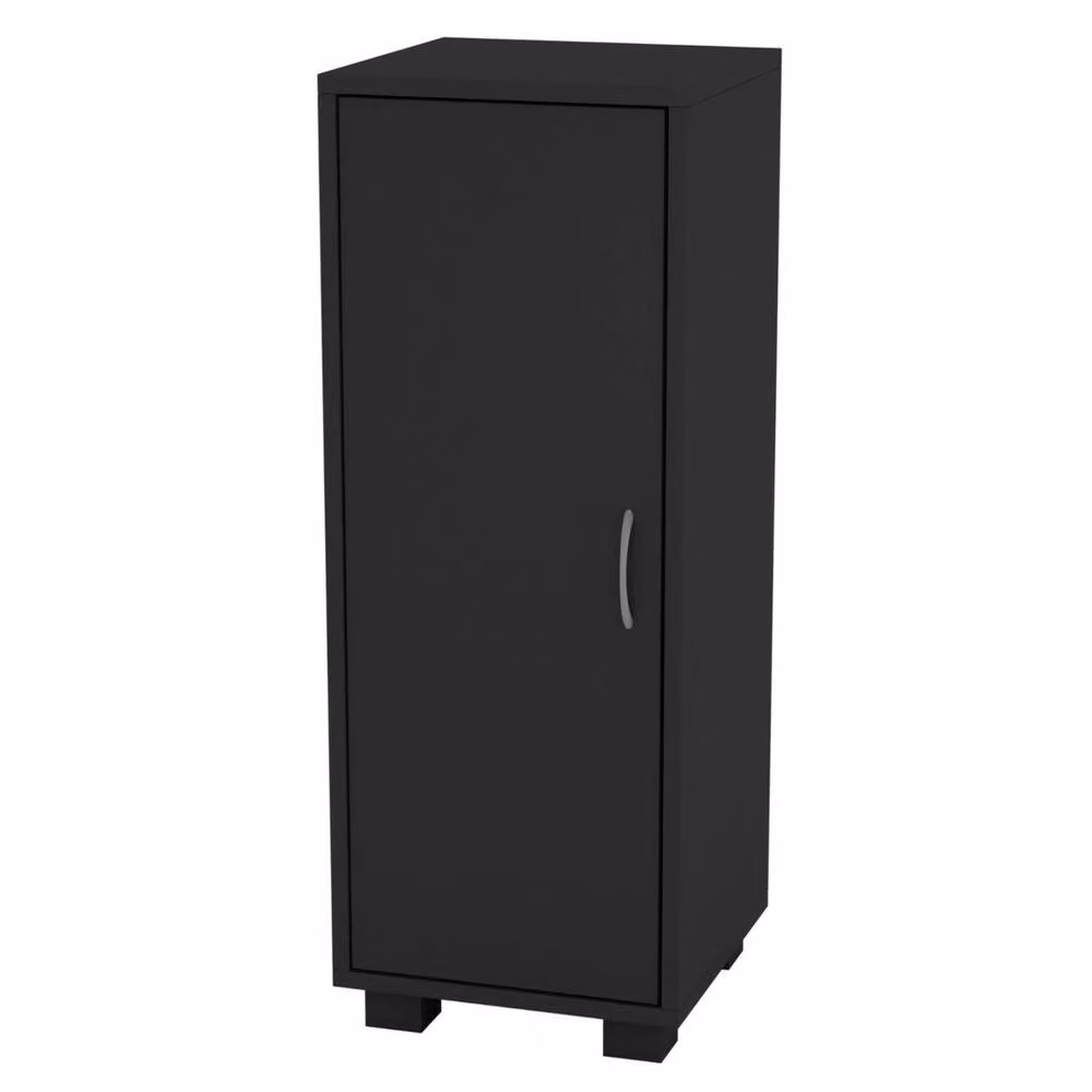 Havendro Modern Black Wooden Corner Storage Cabinet with Hinged Door and Internal Shelves – 3
