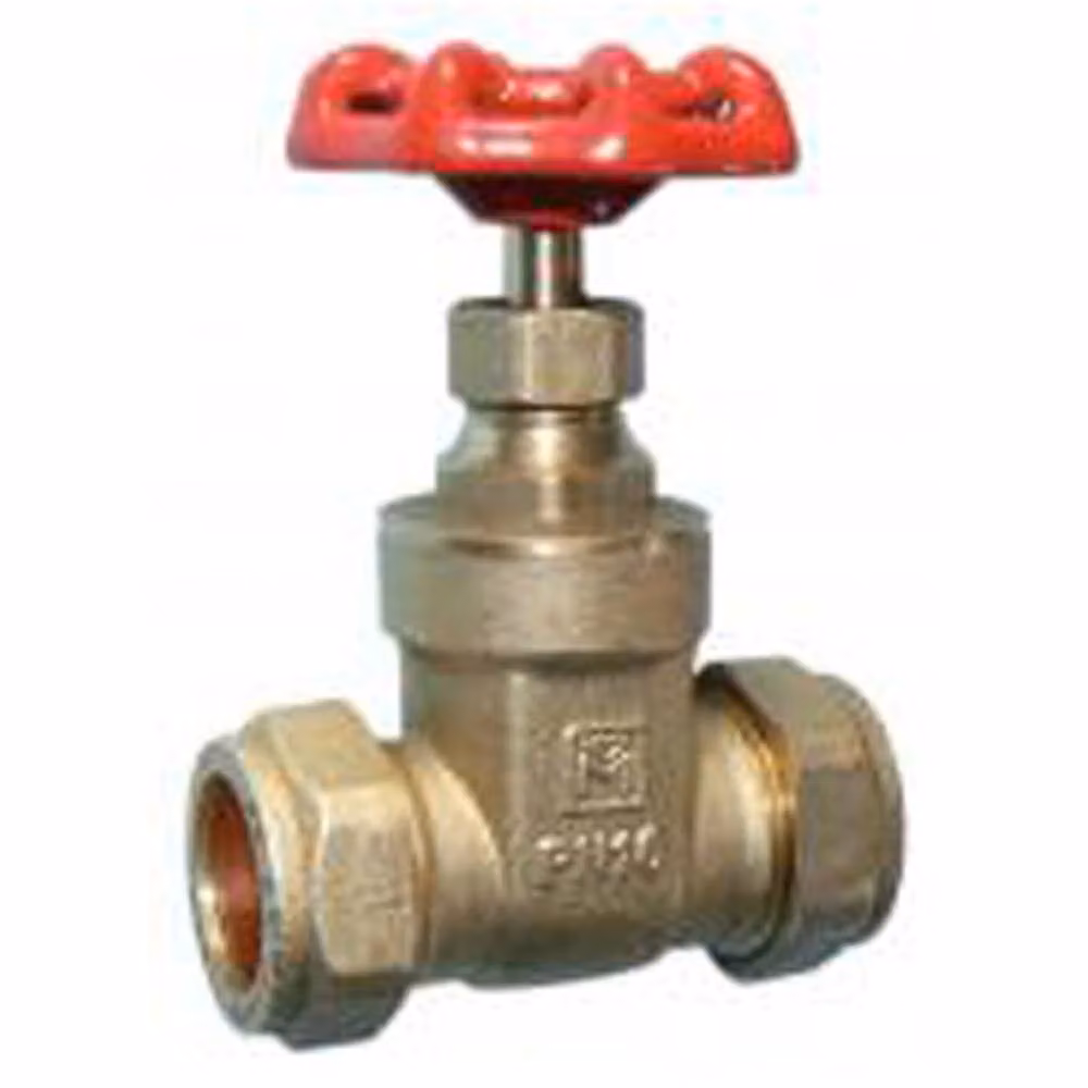 McAlpine Straight Brass Gate Valve 28mm in Gold – 2