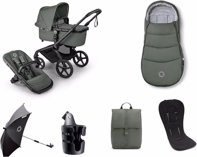 Bugaboo Fox 5 Renew Complete Pushchair Bundle in Forest Green (6 Pieces)