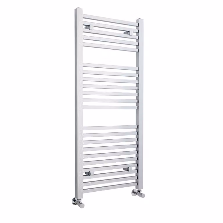 Royal Bathrooms Arno Heated Towel Rail Square Ladder in Chrome, H 120 cm x W 50 cm x D 5 cm