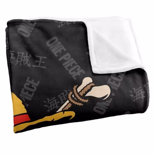Netflix One Piece Jolly Roger Logo Officially Licensed Super Soft Fleece Throw Blanket in White, W/D/H: 152 x 127 cm – 2