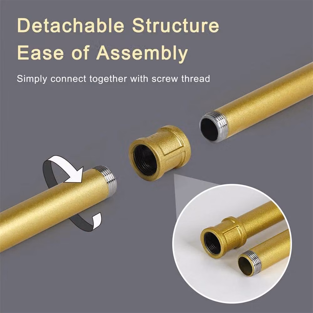 ERGOVEXA Detachable Gold Wall Mounted Pipe Clothing Rack – 4