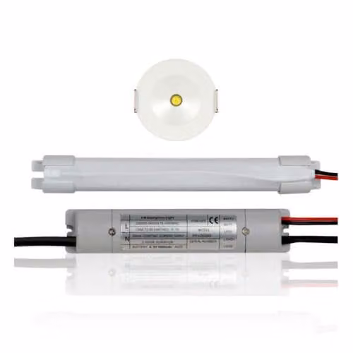 ENERJ 3W LED Non-Maintained Emergency Recessed Downlight, 5500k Daylight White, IP20, White, Pack of 2