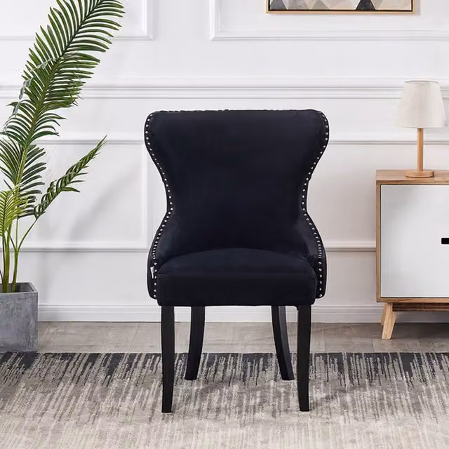 Life Interiors Mayfair LUX Velvet Dining Chair in Black
