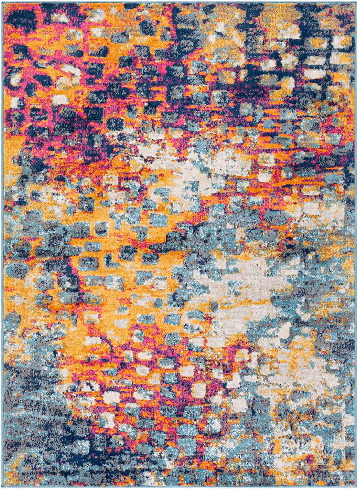 Livabliss Floransa Abstract Modern Marble Living and Dining Room Rug in Orange and Multicolour, W: 160 cm, D: 215 cm – 2