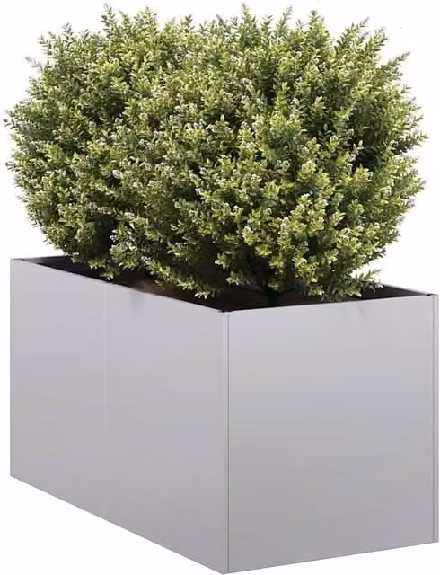Berkfield Home Galvanised Steel Planter Tub in Silver, W/D/H: 80 x 40 x 40 cm