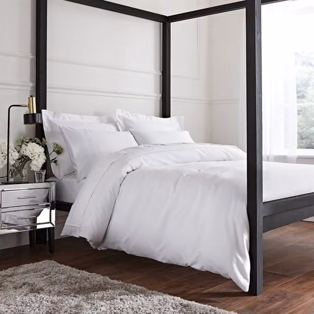 Bianca Luxury 800TC Cotton Mako Sateen Duvet Cover Bedding Set in White