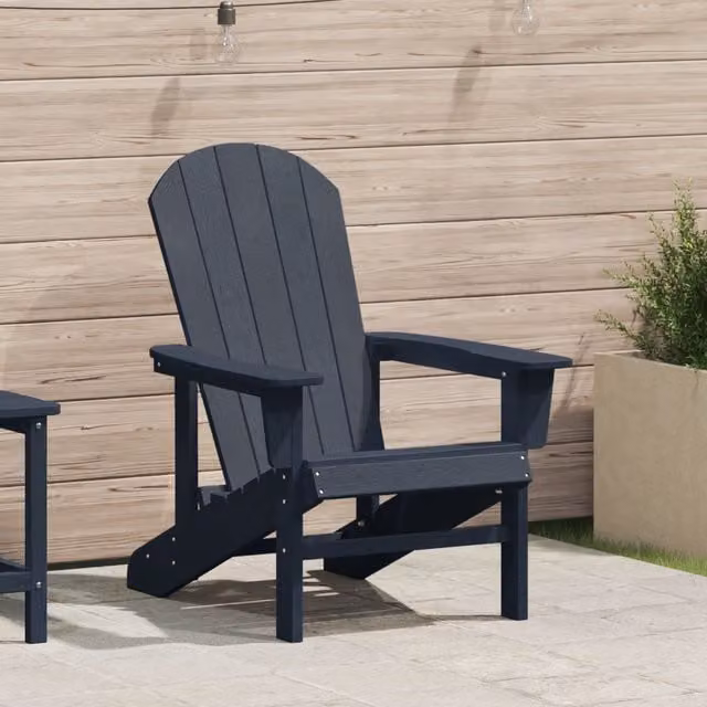 Berkfield Home Adirondack Chair in Navy Blue, W/D/H: 74 x 82 x 91 cm