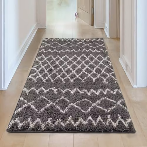 THE RUGS Tangier Moroccan Design Rug in Grey and White, W/D/H: 60 x 110 cm – 3