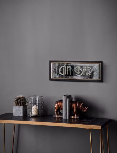 Gallery Direct Gin Bar Vintage Rectangular Wooden Frame Wall Mirror in Brown, Gold or Black