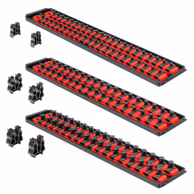 Ernst Manufacturing Socket Boss Storage Organiser Rail Combo Pack 3-Pack, Red