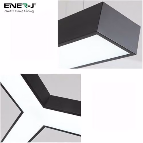 ENER-J Modern Y Shape LED Pendant Light, 18W 6500K Cool White, Black Minimalist Geometric Hanging Ceiling Lamp, Diameter: 60 cm – 2