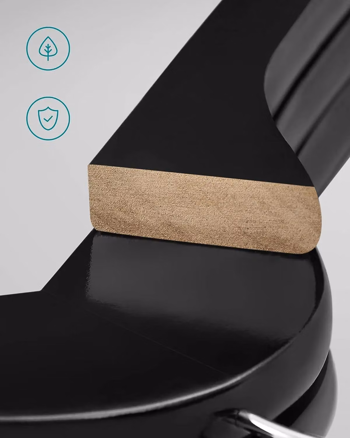 SONGMICS Set of 10 Black Wooden Hangers with Non-Slip Bar and Notches – 5