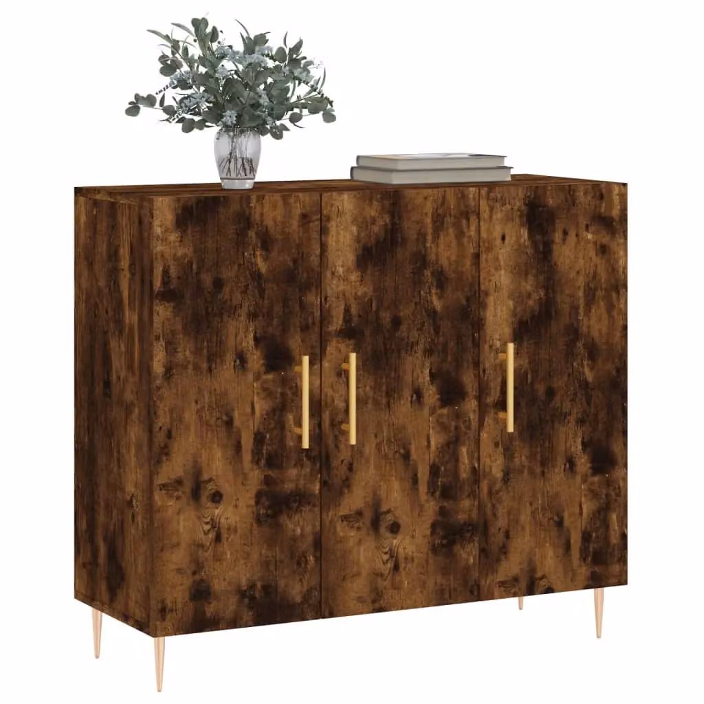 Berkfield Home Smoked Oak Sideboard in Brown, W/D/H: 90 x 34 x 80 cm – 3