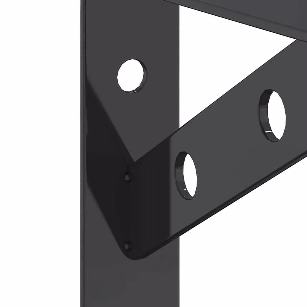 Berkfield Home Black Stainless Steel Shelf Brackets, 4 Pack, W/D/H: 20 x 2.5 x 14 cm – 5