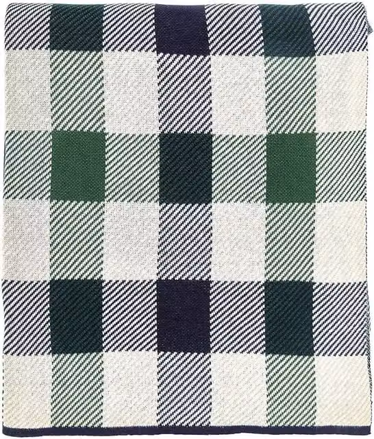 Ted Baker Multicolour Checked Knitted Cotton Throw, W: 150 cm, D: 200 cm – 1