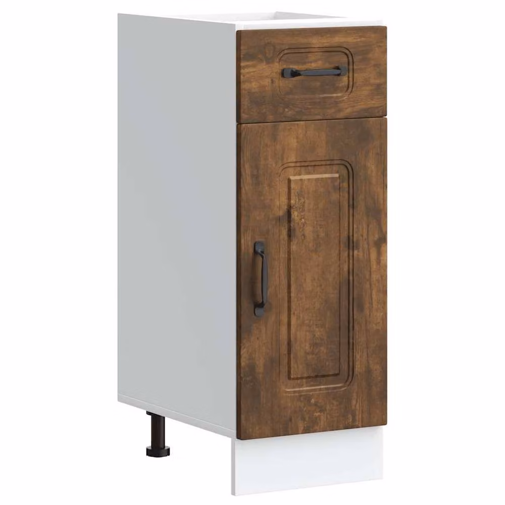 Berkfield Home Kalmar Kitchen Base Cabinet in Smoked Oak Brown Engineered Wood – 2