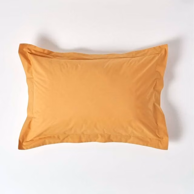 Homescapes Yellow Egyptian Cotton Oxford Pillowcase, 200 Thread Count Percale