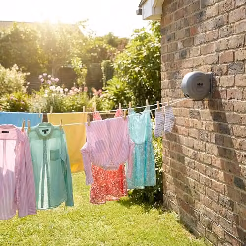 Harbour Housewares Retractable Dual Cord Washing Line, 2 x 15m, Grey – 4