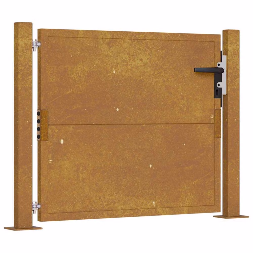 Berkfield Home Durable Corten Steel Garden Gate in Brown, W: 105 cm, H: 80 cm – 2