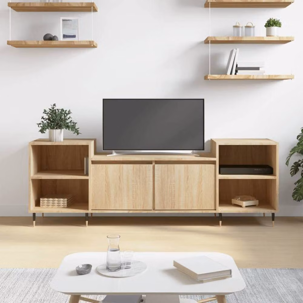 Berkfield Home Sonoma Oak TV Cabinet in Brown, W/D/H: 160 x 35 x 55 cm – 2