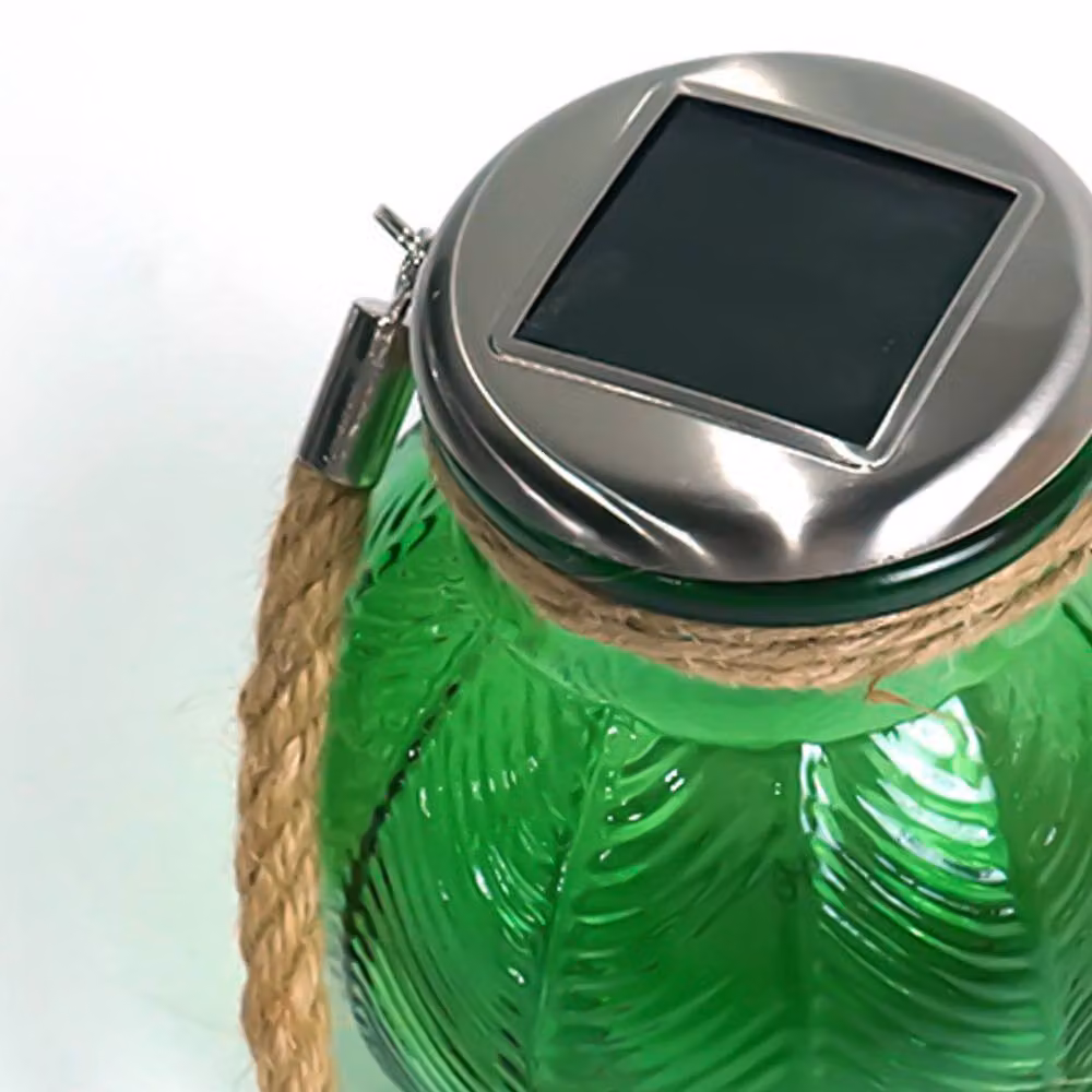 Voltico 2 Pack Mini Solar Glass Lanterns in Blue and Green Outdoor Lights – 3