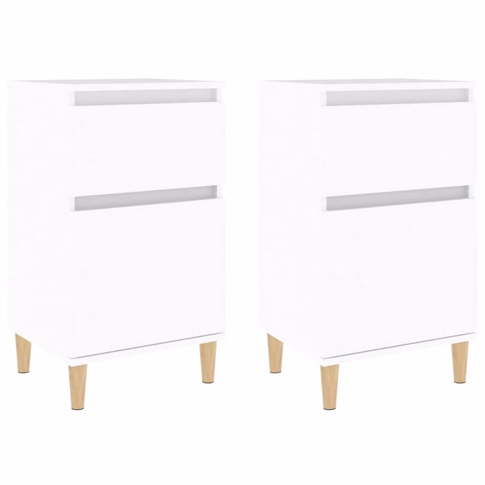 Berkfield Home Elegant Bedside Cabinets, 2 Piece Set, White, W/D/H: 40 x 35 x 70 cm – 2
