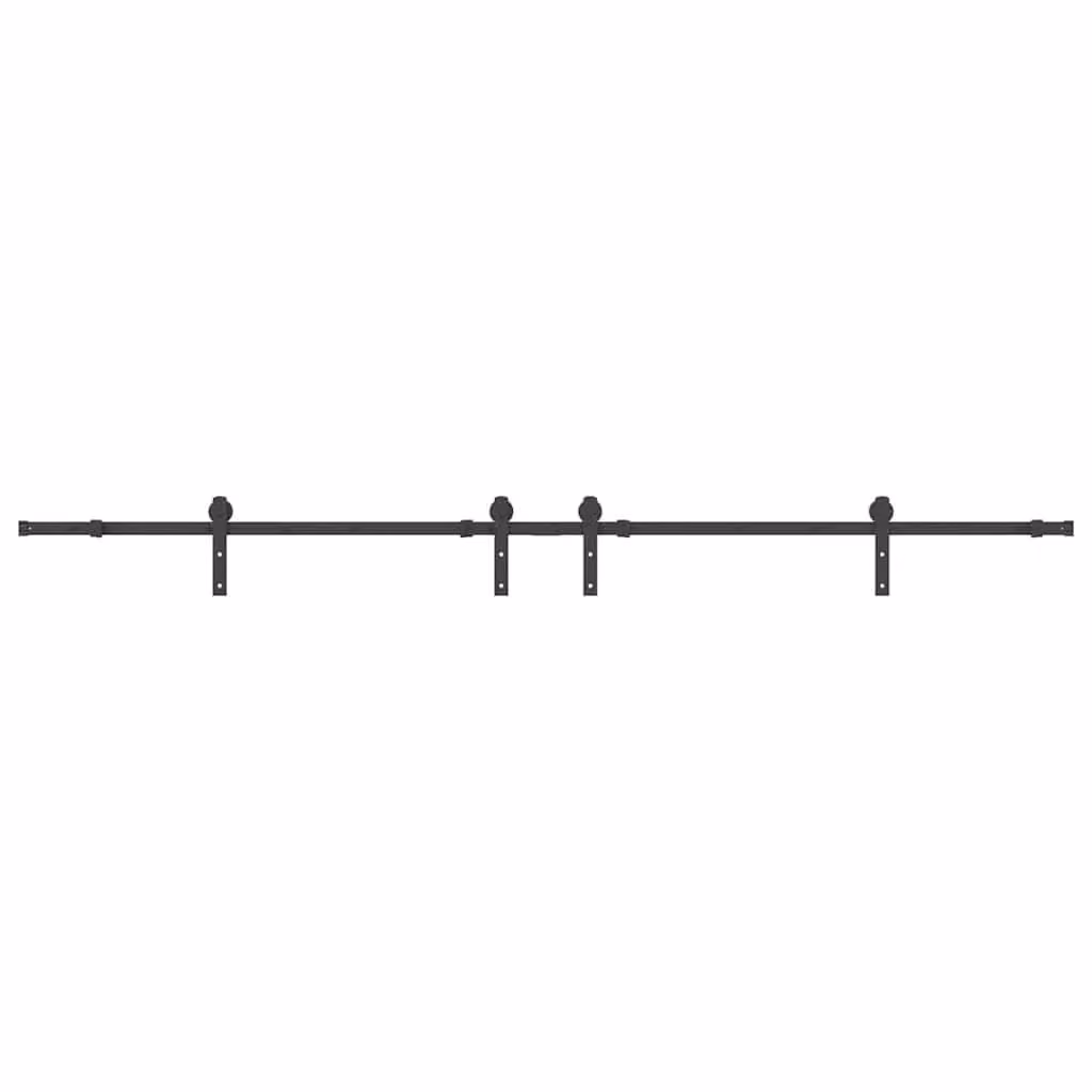 Berkfield Home Sliding Door Hardware Kit in Black Steel – 1