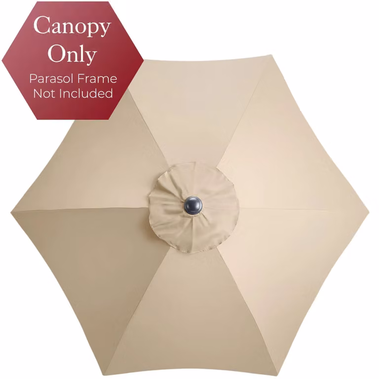 Christow Replacement Parasol Canopy, 2m Hexagonal, Brown Polyester with UPF 50+ UV Protection