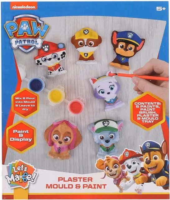 Paw Patrol Multicolour Mould and Paint Plaster Creative Kit