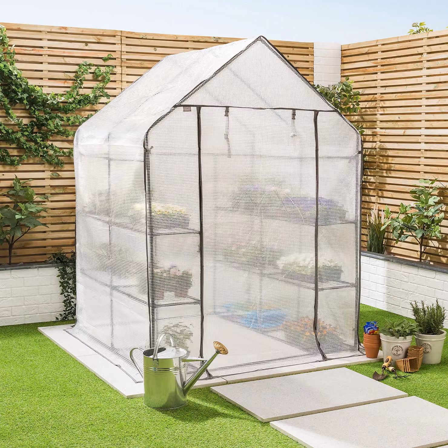 Christow Transparent PVC Replacement Cover for 8 Shelf Walk-In Greenhouse, W/D/H: 195 x 143 x 143 cm – 3