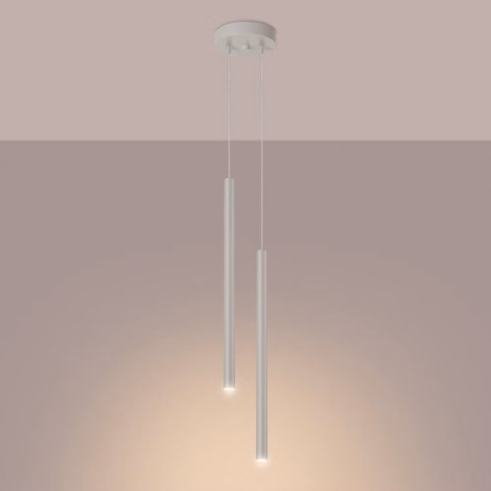 Sollux Lighting Modern Minimalist Pendant Lamp in Beige, W/D/H: 104 x 15 x 15 cm – 2