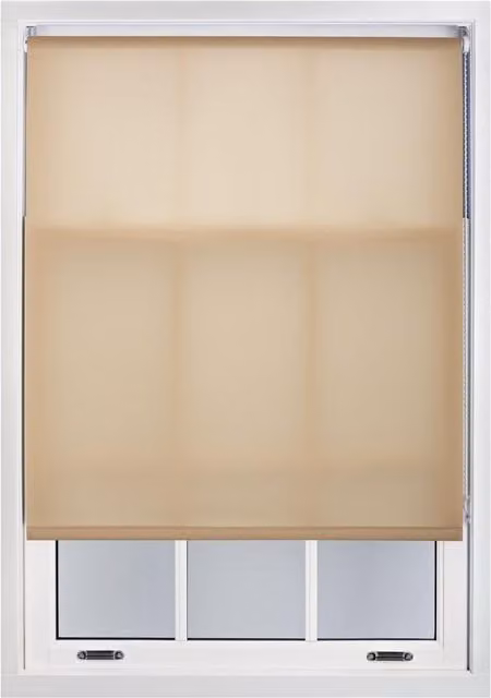 Furnished Cappuccino Daylight Roller Blinds in Beige, Width: 140 cm, Drop: 165 cm