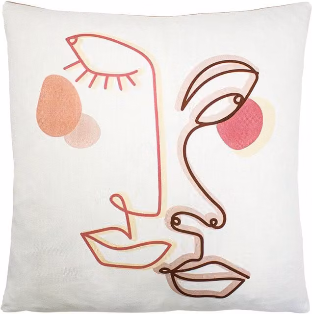 Furn Duo Multicolour Graphic Scandinavian Square Velvet Cushion, W/D/H: 50 x 50 x 50 cm