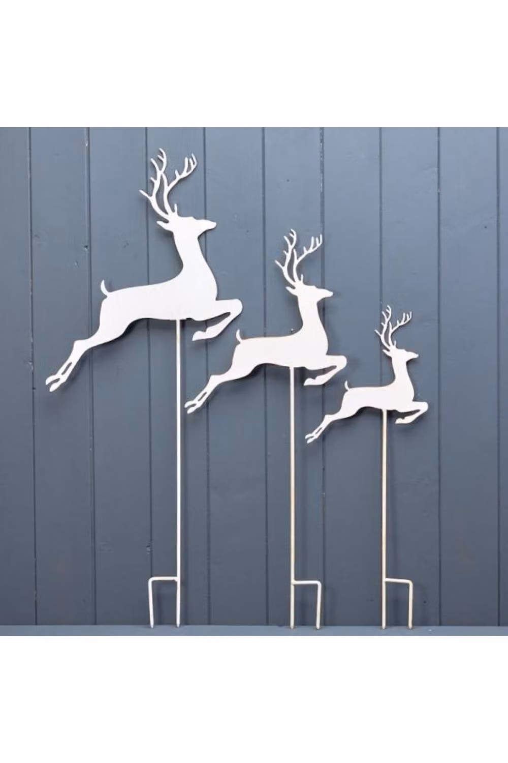 KDMD White Metal Reindeers on Stake Christmas Decoration – 2