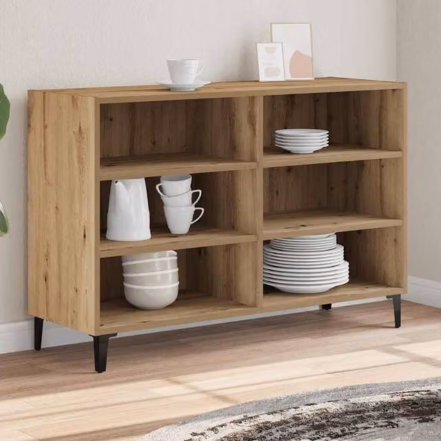 Berkfield Home Artisan Oak Sideboard in Brown, W/D/H: 103.5 x 35 x 70 cm