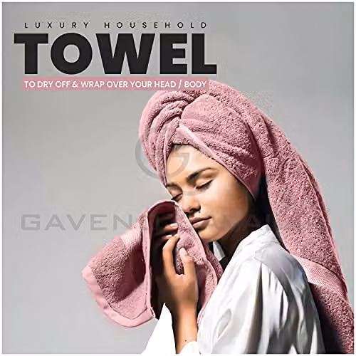 GC GAVENO CAVAILIA 10 Piece Egyptian Cotton Towel Set in Blush Pink, including 4 Face Towels, 4 Hand Towels and 2 Bath Towels – 4