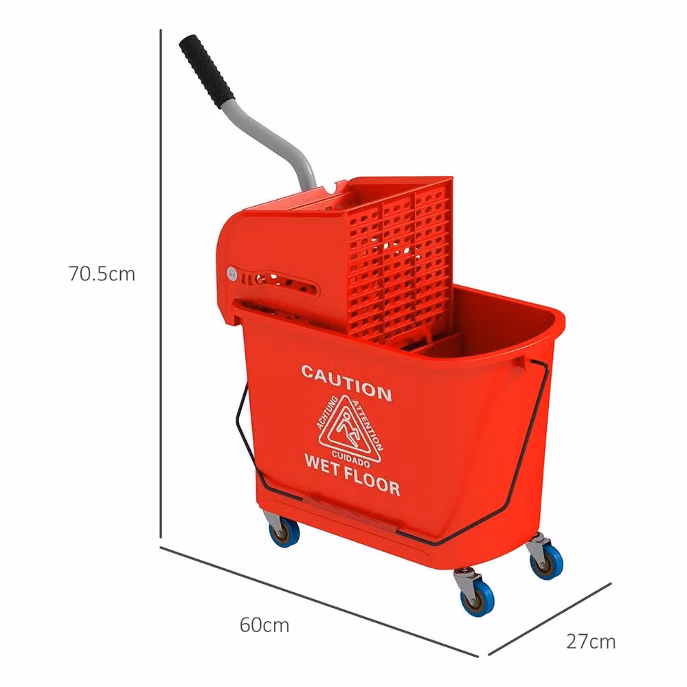 EONLION Red Compact Mop Bucket with Wringer – 2