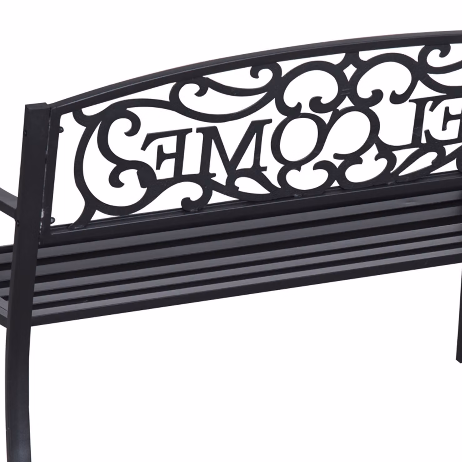 Outsunny 2 Seater Metal Garden Bench in Black – 8