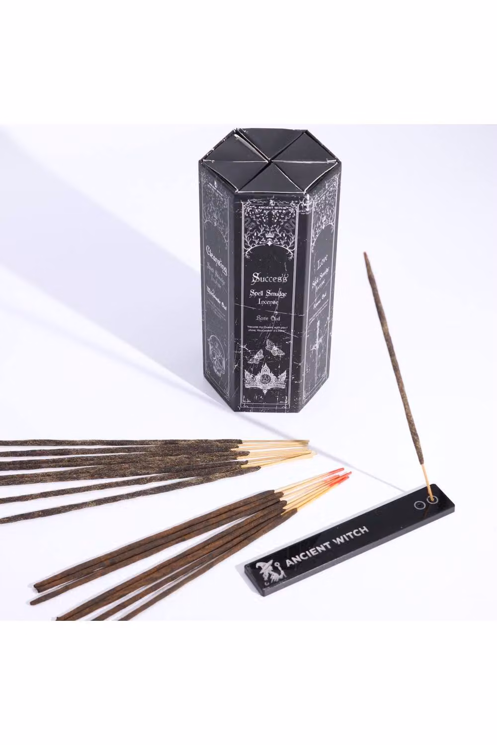 KDMD Pyramid Incense Set of 5 with Pendulum in Black, Woody Scented Sticks for Rituals – 2