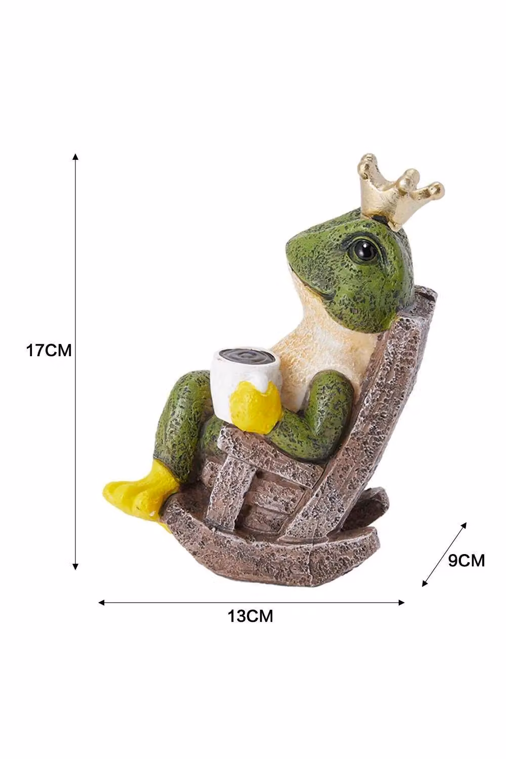 H&O Direct Frog Prince Resin Tabletop Ornament in Green – 2