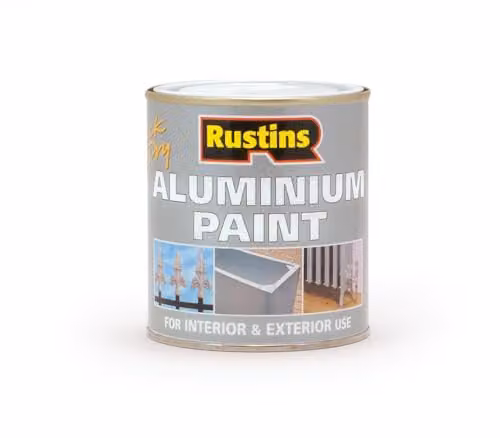 Rustins Quick Dry Opaque Aluminium Metal Paint, Silver, 500ml