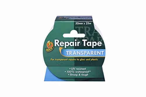 Duck Transparent High Strength Repair Tape, Clear, W/H: 50 mm x 25 m