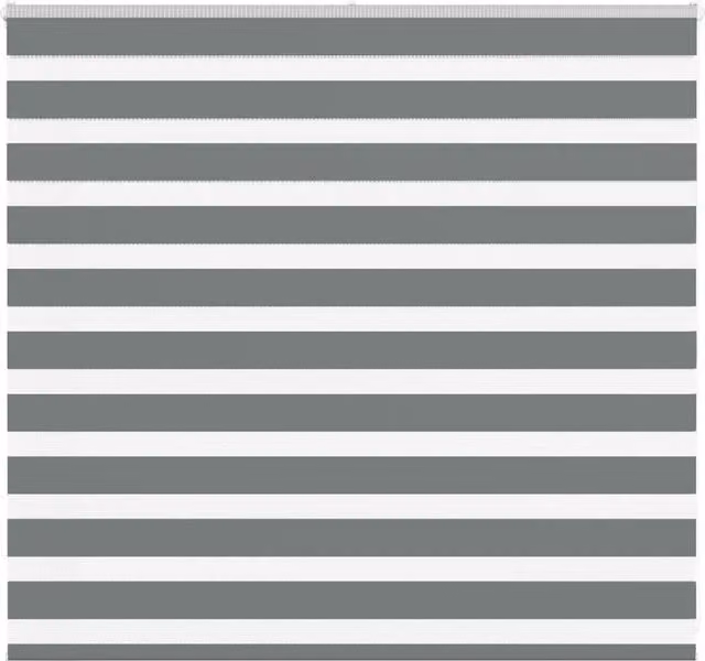 Berkfield Home Zebra Day and Night Blind in Grey Polyester, W: 155 cm, H: 100 cm – 1