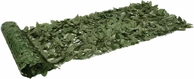 Berkfield Home Semi-Transparent Artificial Hedge Balcony Screen with Green Leaves, W: 75 cm, H: 200 cm